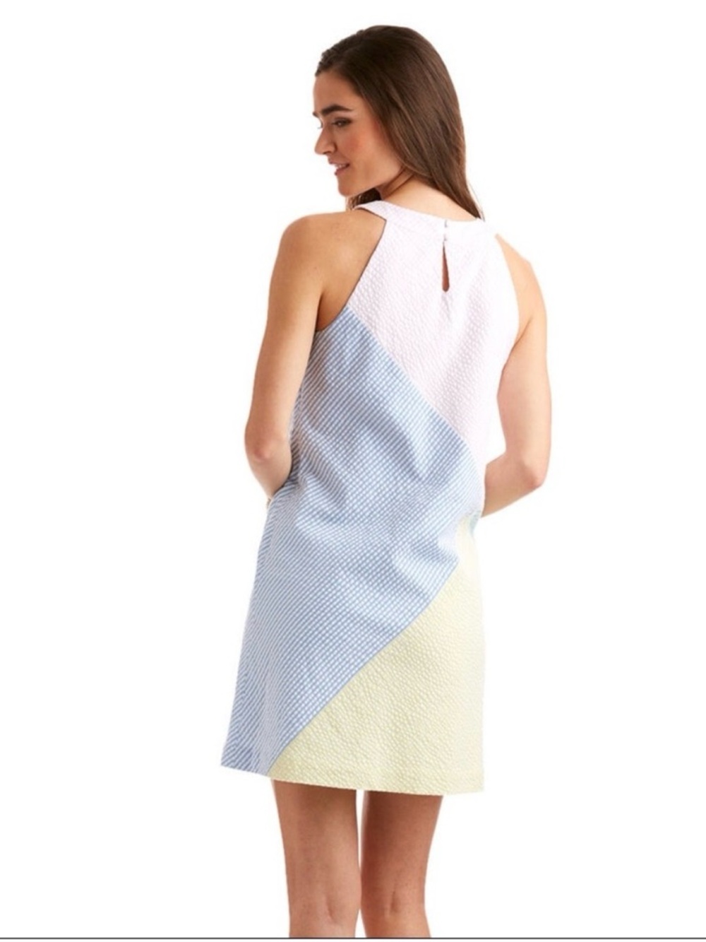 Vineyard Vines Pastel Colorblock Sleeveless Mini Dress - Pink, Blue & Yellow - Picture 3 of 8
